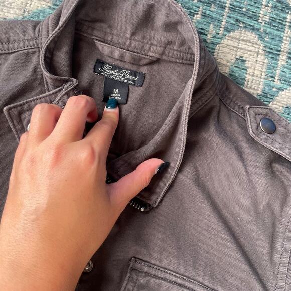 Lucky Brand Women's Military Utility Jacket Full Zip Olive Green - Size M - Picture 4 of 8